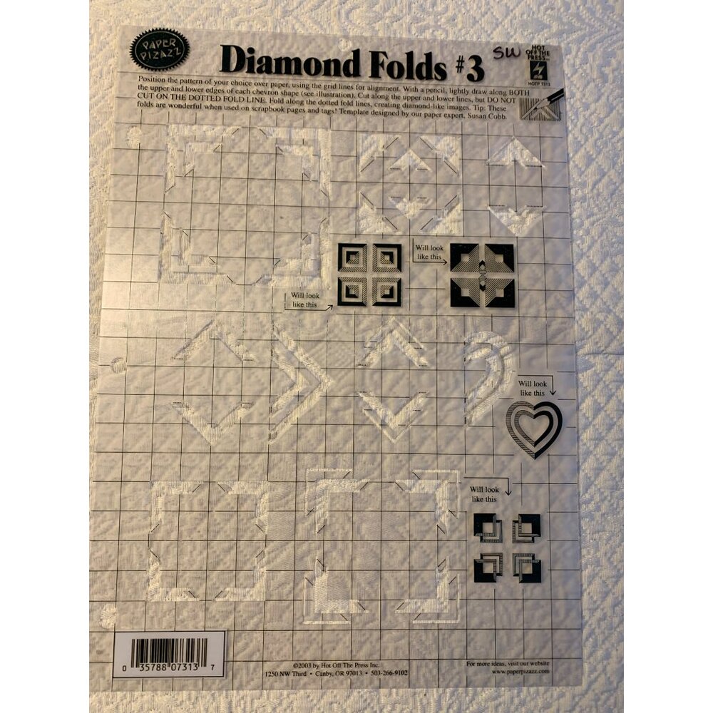 Hot Off the Press Paper Pizazz Template Diamond Folds #3